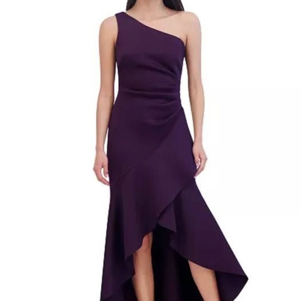 Eliza J One-Shoulder High-Low Hem Sleeveless Gown
